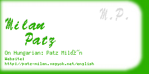 milan patz business card
